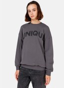 Resim Comfort Fit Yuvarlak Yaka Kadın Antrasit Sweatshirt Colin's