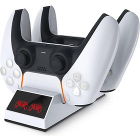 Resim Ps5 Kol Şarj Edici Stand Dock Göstergeli Çift Kol Şarjı Tp5-05... 