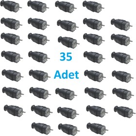 Resim İNWATT Monofaze Kauçuk Erkek Fiş 35 Adet 