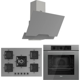 Resim Ferre Ss Serisi Gri 5 Gözlü Ankastre Set ( QBL62CPR-SS038-D065 ) 