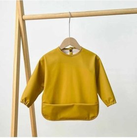 Resim Moly Düz Renk Besleme Pu Önlükler, Uzun Kollu, Erkek Kız İçin, Kolay T Yellow S 0-2y, Sevimli Desen, Pınk Swan, 1-3y Yaş Aralığı Sarı 