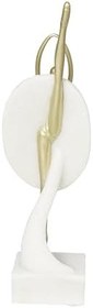 Resim Deco 79 Polystone Dancer Dekoratif Heykel Bale Ev Dekoru Heykeli Altın Vurgulu, Vurgu Heykelcik 10,16 cm x 10,16 cm x 35,56 cm, Krem 