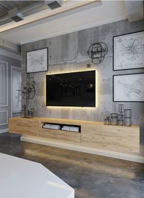 Resim Resital Ledli Duvara Monte Tv Sehpası - Çam - W6016-6 Çam 