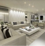 Resim LUXURY VİLLA Luxury Beyaz Camlı Orta Sehpa 90x90 Yükseklik 28cm 