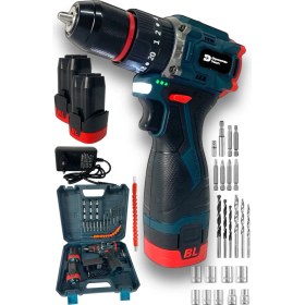 Resim Dynamic Tech Kömürsüz Darbeli Şarjlı Matkap Lion Armut Batarya Metal Şanzıman Çift Akülü Vidalama Setli 