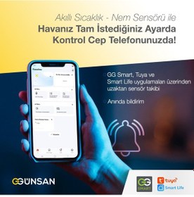 Resim Günsan Akıllı Wifi Sıcaklık & Nem Sensörü Tuya & Smart Life Uyumlu 