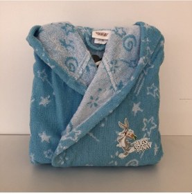 Resim Özdilek Bugs Bunny Galaxy Lisanslı Havlu Bornoz Set Mavi 7/8 Yaş Mavi 