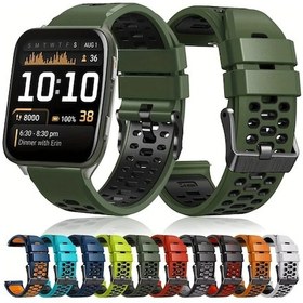 Resim Gaojunshop01 Garmin Venu X1 Ticwatch Pro 5 24mm Kırmızı Siyah Silikon Nefes Alabilir Spor Kayış 
