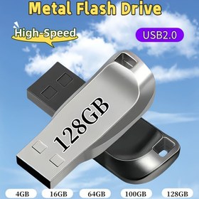 Resim 4GB/32GB/64GB/100GB/128GB Metal USB 2.0 Flash Sürücü - Veri Depolama ve Transferi İçin Yüksek Hızlı Hafıza Çubuğu, Dayanıklı Metal Yapı, Kolay Taşınabilirlik İçin Kompakt Tasarım 