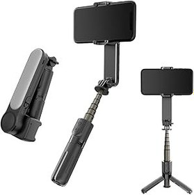 Resim Telefon Gimbal Stabilizatör, Telefon İçin El Taşına Alınan 3 Eksen Gimbal Sabitleyici, 3 Renk Dolgu Işığı Ve Uzaktan Deklanşör, Canlı Akış Vlogu Için Selfie Stick Tripod, Siyah 