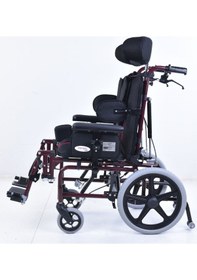 Resim K-080 Spastik Çocuk Tekerlekli Sandalye Recline Sırtlık Refakatçi Frenli 