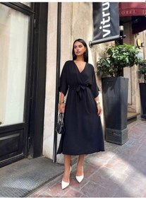 Resim Ayrobin Midi Elbise Siyah 