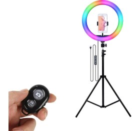 Resim Asfal 210 cm Tripod -Led Halka Işık Youtuber Tiktok Makyaj Stüdyo Işığı Ring Light 