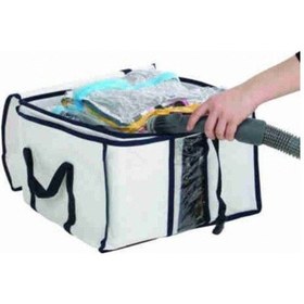 Resim Küpbag Çeyiz Sandıklı ,vakumlu Poşet,vakumlu Çantalı Hurç Krem-beyaz Kareli Şeffaf 