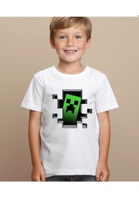 Resim Aselinda Minecraft Çocuk T-shirt Beyaz 