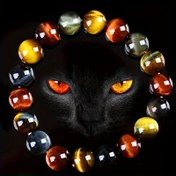 Resim 8mm leopar göz taşı bileklik - Erkekler ve kadınlar için mükemmel tatil hediyesi, üç renkli kaplan gözü taşı ile üçlü koruma, sonbahar ve kış katmanlı tasarım, zarif, soylu, basit, ayarlanabilir uzunluk, doğal taş, Sevgililer Günü hediye bilezik balo 