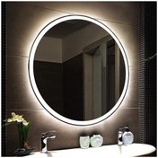 Resim GLOBAL LED MIRROR 75 cm Kumlamalı Ledli Yuvarlak Ayna Banyo Aynası Dekoratif Ayna Boy Ayna Salon Duvar Ayna 