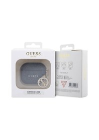 Resim Apple Uyumlu AirPods 3. Nesil Kılıf Guess Lisanslı 4g Desenli Taşlı 4g Süs Zincirli Siyah 