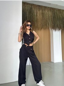 Resim Hgfashion Kadın Yelek Pantolon İkili Takım Siyah Renk Siyah 