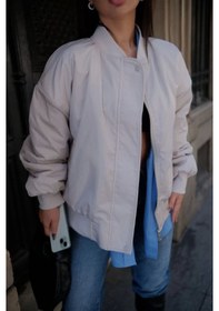 Resim Tua Moda Cepli Bomber Ceket Mont - Beyaz Beyaz 