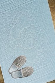 Resim Mira Home Ayak İzli Banyo Havlusu% 100 Pamuk Yumuşak Ayak Havlusu 50x70 Cm Mint Yeşil 