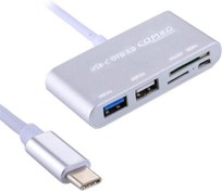 Resim Type-C Usb C 3.1 Kart Okuyucu 2 Usb 3.0 Hub Micro Usb Şarj Girişi 