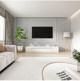 Resim T008 Arya Tv Sehpası Orma Mermer-Beyaz Set 