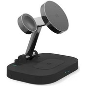 Resim Pazly Dikey Katlanabilir F22 Kablosuz Şarj Cihazı - Manyetik, Siyah, 15w Akıllı Şarj Çözümü 