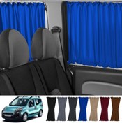 Resim Oto Pandami Citroen Nemo 2007-2015 Uyumlu Mavi Raylı Oto Perde Takımı 