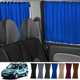 Resim Oto Pandami Citroen Nemo 2007-2015 Uyumlu Mavi Raylı Oto Perde Takımı 