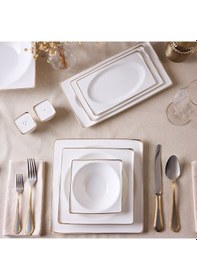 Resim Aryıldız Crystal Ixir 56 Parça Yemek Takımı Beyaz 