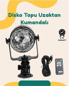 Resim Müzik Ritmine Uyumlu 7 Modlu Renkli Disko Topu Işığı Çok Renkli 