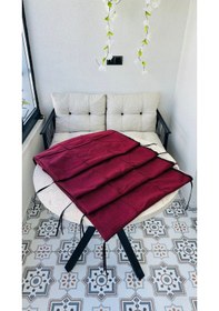 Resim Bahçe Balkon Takımı Minder Kılıf Takımı 4 Adet Bordo 