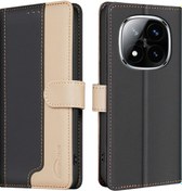 Resim İçin Xiaomi Redmi Note 14 Pro+ 5g/ Note 14 Pro 5g/ Poco X7 5g Deri Kılıf Ekleme Renkli Rfıd Engelleme - Siyah Siyah 