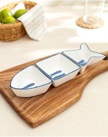 Resim Madame Coco Marine 3 Parça Sunum Tabağı Taba0000000118 Sunum Tabağı-mavi/beyaz 