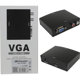 Resim Powermaster PM-7199 VGA To HDMI Dönüştürücü Adaptörlü 