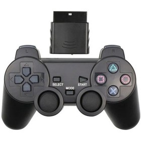 Resim Siyah-kablosuz Bluetooth Denetleyici Şeffaf Renkli Gamepad Sony Ps2 2.4g Titreşim Kontrolü Plastation 2 Joystick 