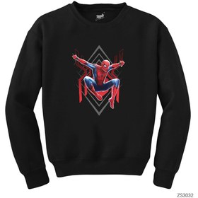Resim Spiderman Jump Siyah Sweatshirt - S / Siyah 
