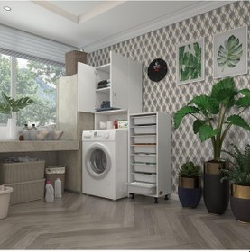 Resim Kenzlife Çamaşır Makinesi Dolabı Sinemsepet Byz 08 Li Banyo Arkalıksız Kurutma Bulaşık Çok Renkli 