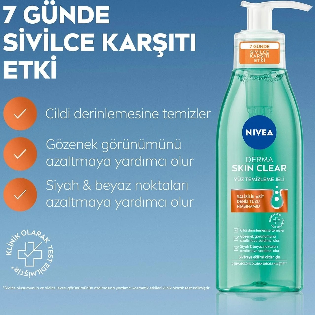 Nivea Derma Skin Clear Tonik 200 ml Salisilik Asit İçeren Akne Karşıtı Tüm Cilt Tipleri İçin Fiyatı ve Özelliklerı - Badem