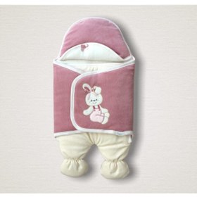 Resim Tomuycuk Bebek Dış Kundak Battaniyesi Kadife Ayıcıklı Ayaklı Bebek Kundağı Unisex Hastane Çıkışı Hediyelik 