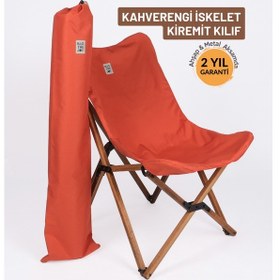 Resim Bag The Joy Ahşap Kahverengi İskelet - Kiremit Kılıf Sandalye Çok Renkli 