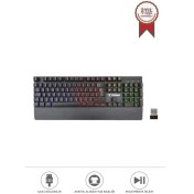 Resim Torima Tk-10 Kablosuz Mekanik Hisli Şarj Edilebilir Rgb Işıklı Wireless Gaming Klavye 