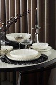 Resim Kütahya Porselen Bone Luz Form Yemek Takımı Platin 27 Parça 6 Kişilik 