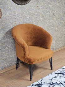 Resim ZAFİR Tekli TEDDY Siyah Boyalı Telli Ayak Çay Seti Koltuk Tekli Berjer , Balkon, Salon, Ofis 