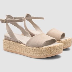 Resim %100 Hakiki Deri Taş Kadın Süet Sandalet Taş 