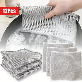 Resim 12 Paslanmaz Çelik Ovma Havlusu - Mutfak Temizliği İçin Yapışmaz Örgü Bulaşık Bezleri, Ocaklar ve Tencereler, Davlumbazlar ve Lavabo Yağ Çıkarıcıları İçin Ovma Pedleri - Ticari Temizlik Malzemeleri 