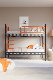 Resim ARGİMO Metis Genç Çocuk Yatak Odası Metal Ranza Ve Karyola 90x200 