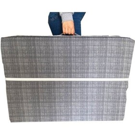 Resim Katlanır Yatak Yer Yatağı Sünger Yatak Tek Kişilik 80x180 Cm Gri Siyah Çizgili 