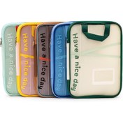 Resim 1 Adet A4 Fermuarlı Dosya Klasörü, Çok Katmanlı Izgara ve File Örgü Organizatör, Şeffaf Ön Panel & Sağlam Sarı Kulplar, 25.9×21cm Taşınabilir Ofis, Okul ve Ev İçin Dosya ve Kırtasiye Organizer 